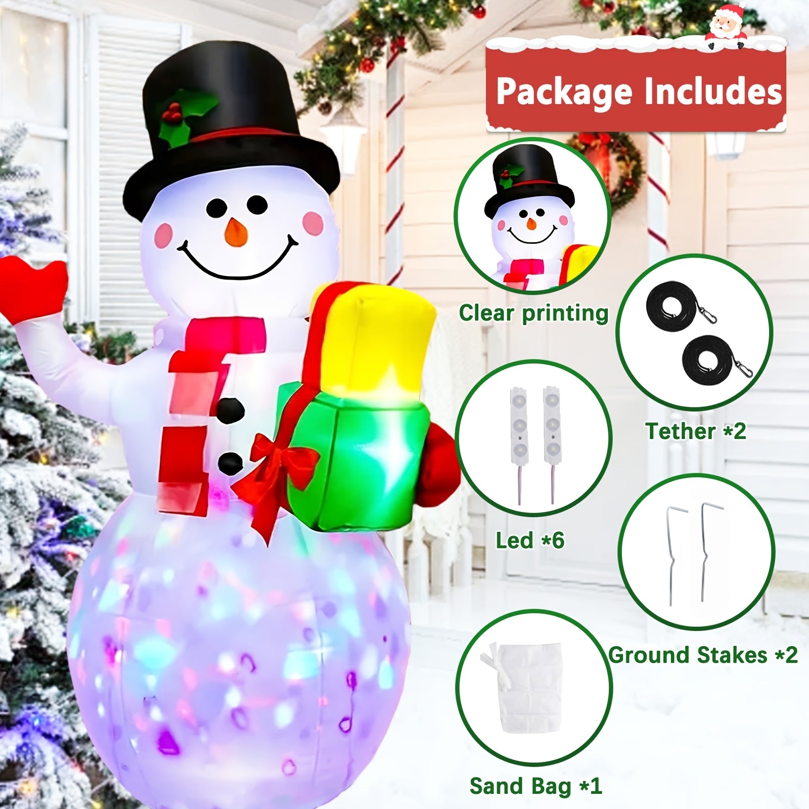 1pc 5ft christmas inflatables snowman decorations 360