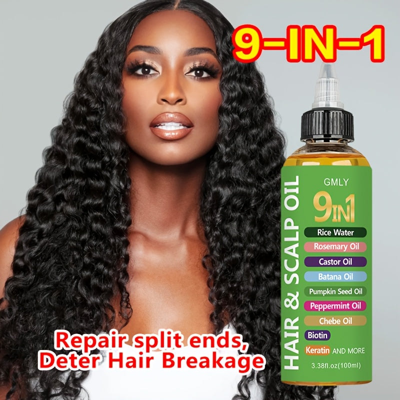 9 in 1 hair oil rice water rosemary oil castor oil batana