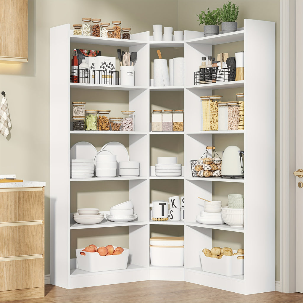 70 8 corner bookshelf bookcase 7 tiers l shaped bookshelf