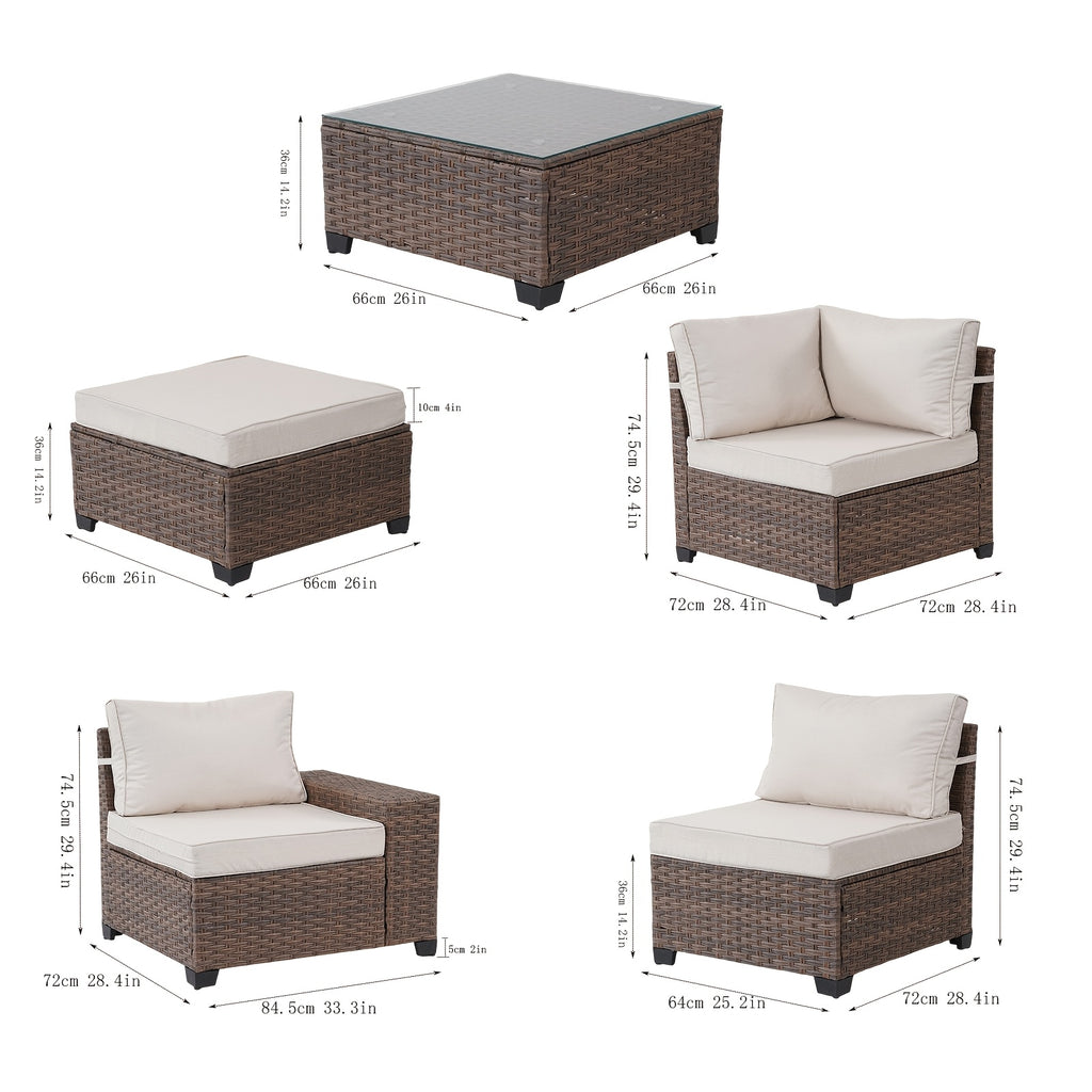 7pcs 5pcs outdoor patio furniture sectional sofa