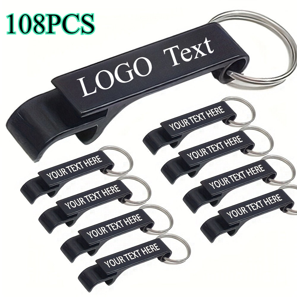 108pcs customized engraved keychains creative beer bottle