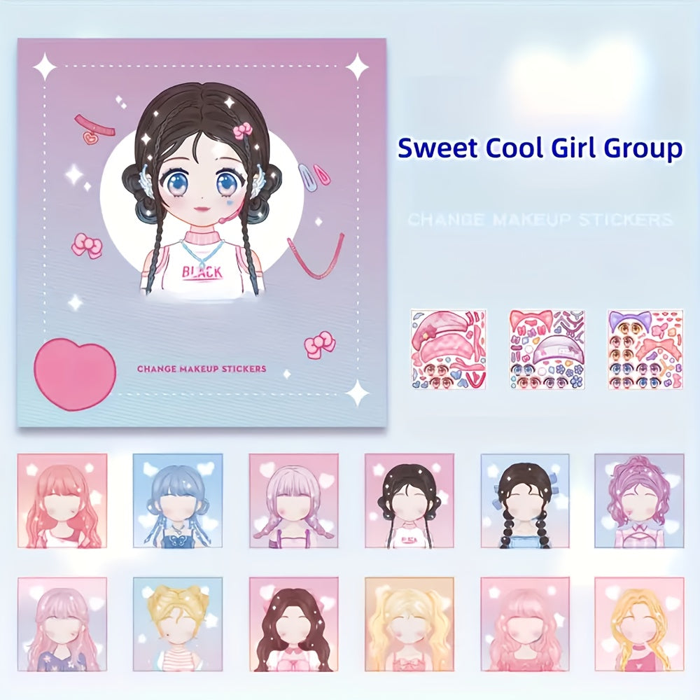 a random diy face sticker book featuring fashion doll