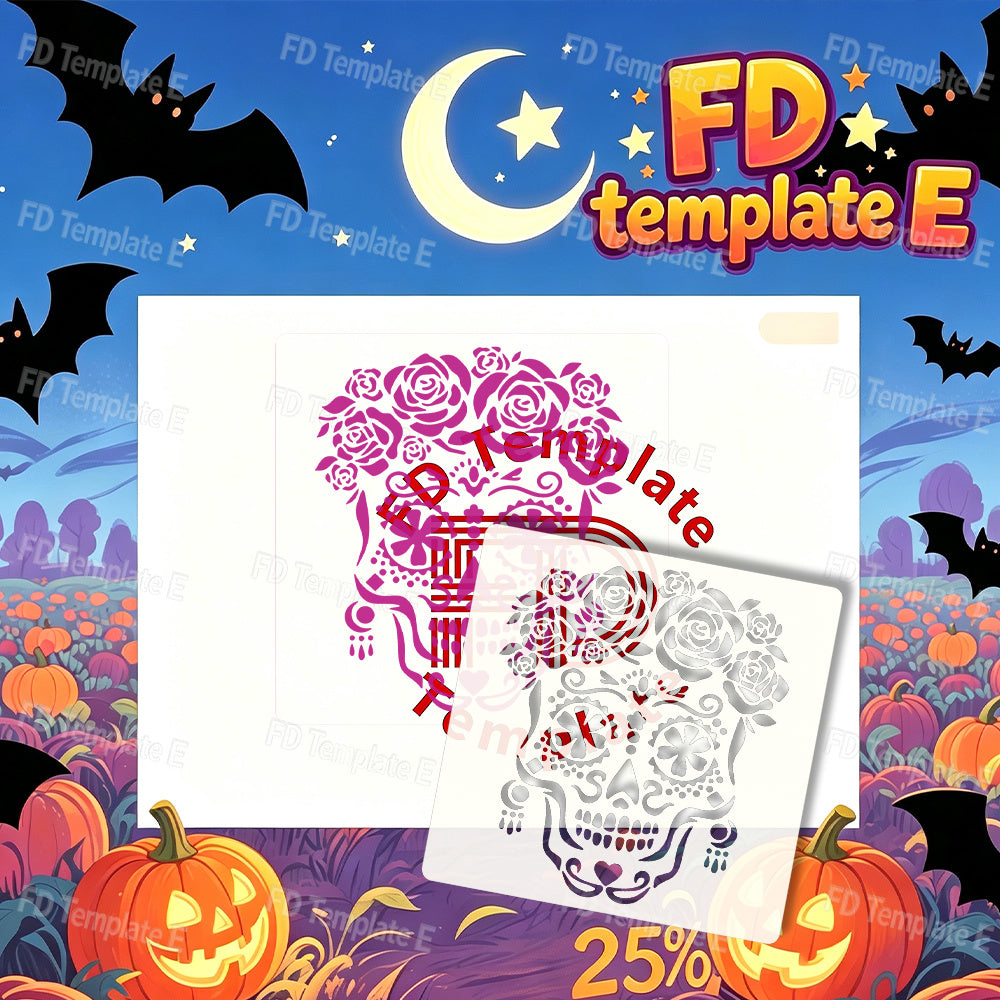 1pc reusable   skull template dia de los muertos