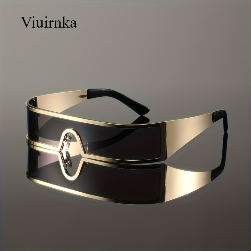 viuirnka mens fashion glasses cyberpunk metal wraparound