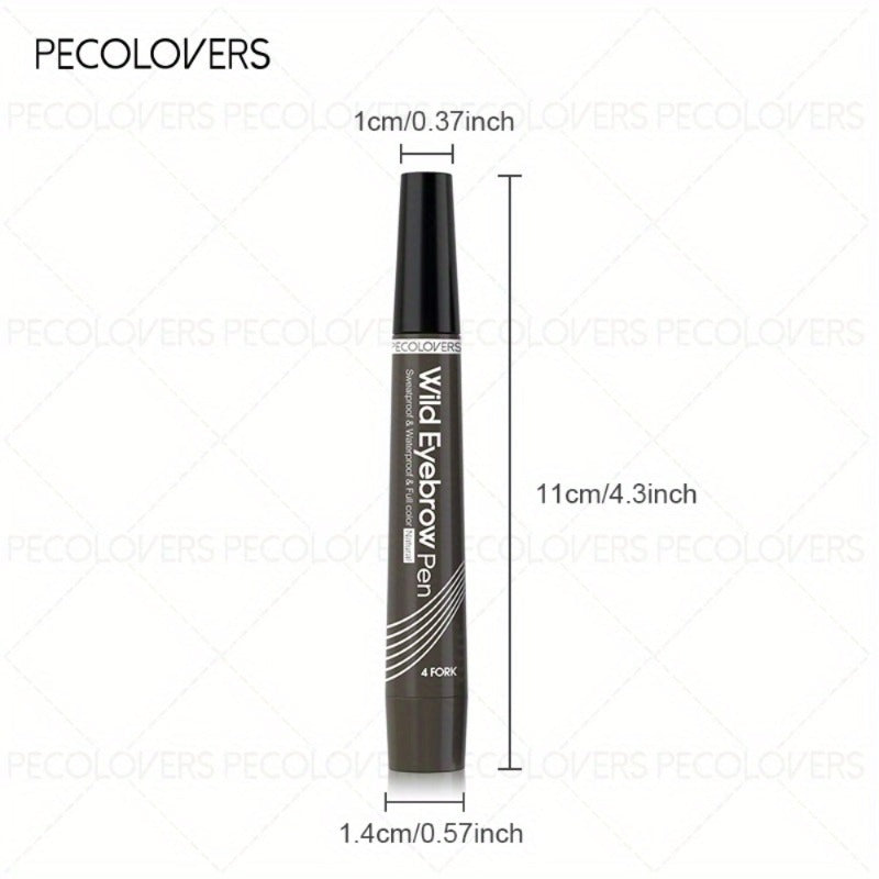 1pc waterproof eyebrow pen 6 colors featuring a 4 fork tip