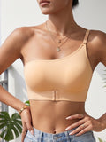 womens one shoulder bandeau front closure push bra wire free