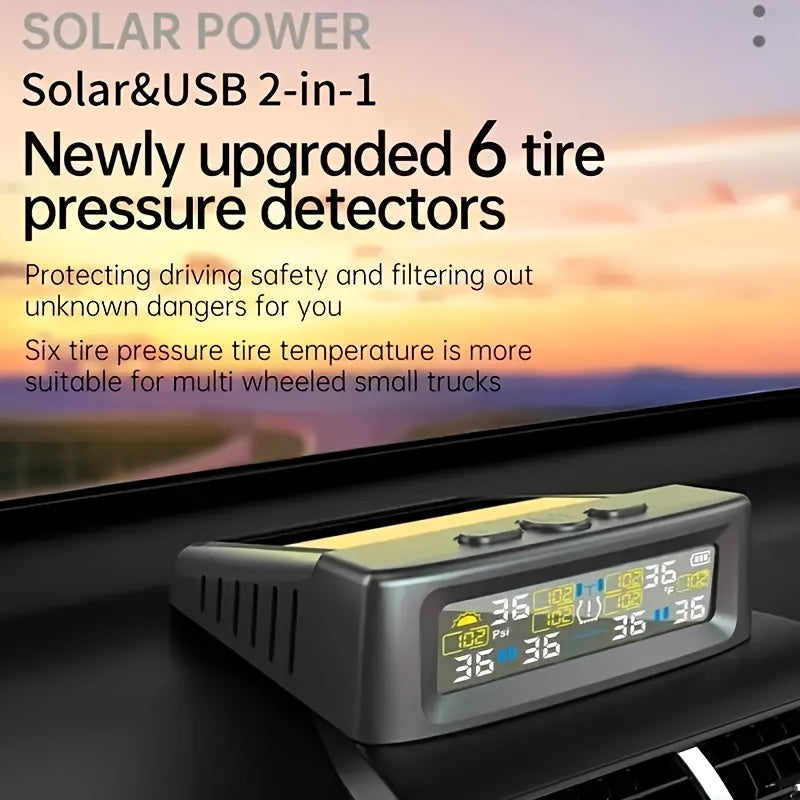 6 wheel tire pressure monitoring system solar charging tire