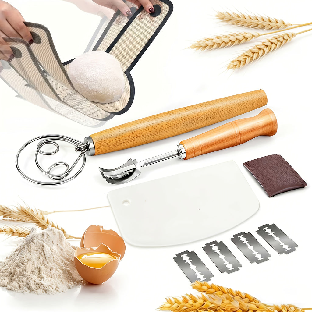 10pcs bread baking kit stainless steel danish dough whisk