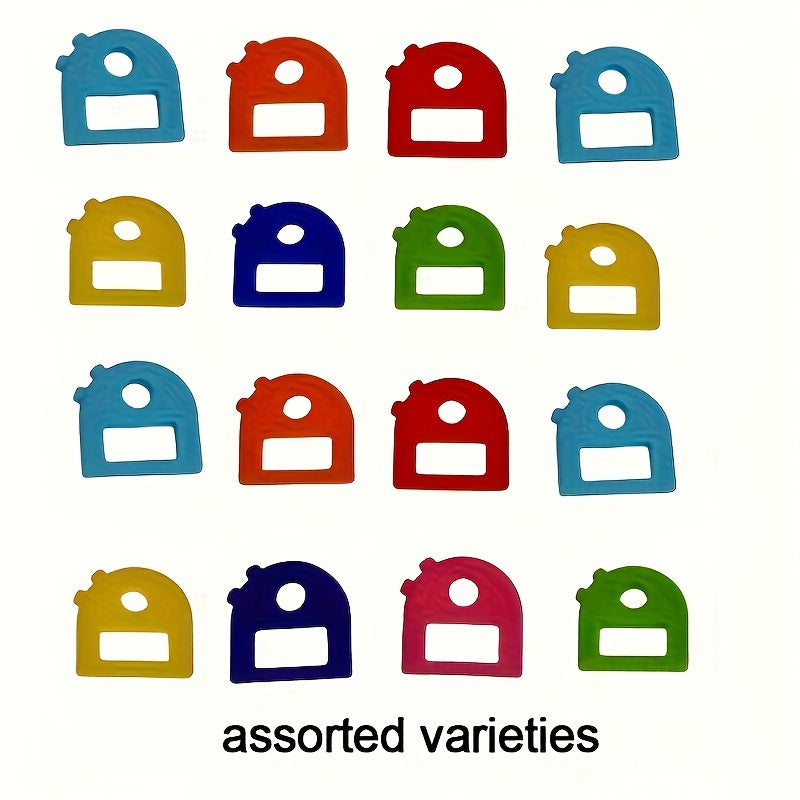 16pcs random color 8 keychains 8 cards labeled keychains