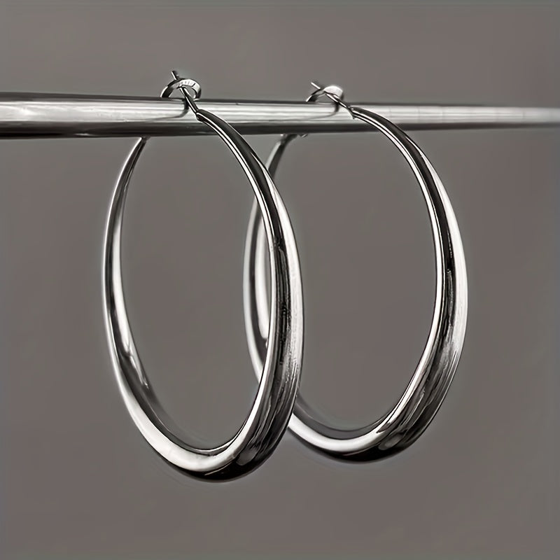2pcs elegant   large hoop earrings women