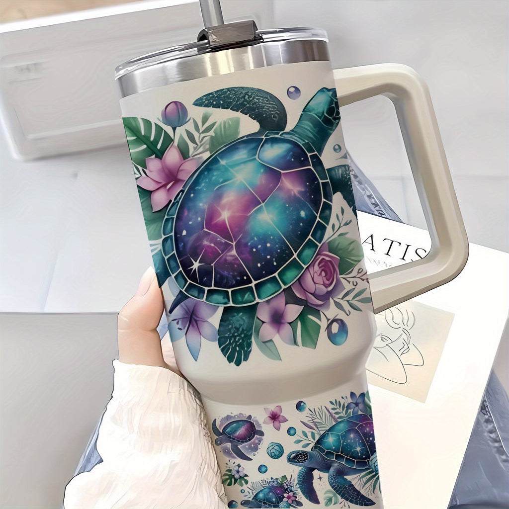 set 2 creative sea turtle pattern detachable cup stickers