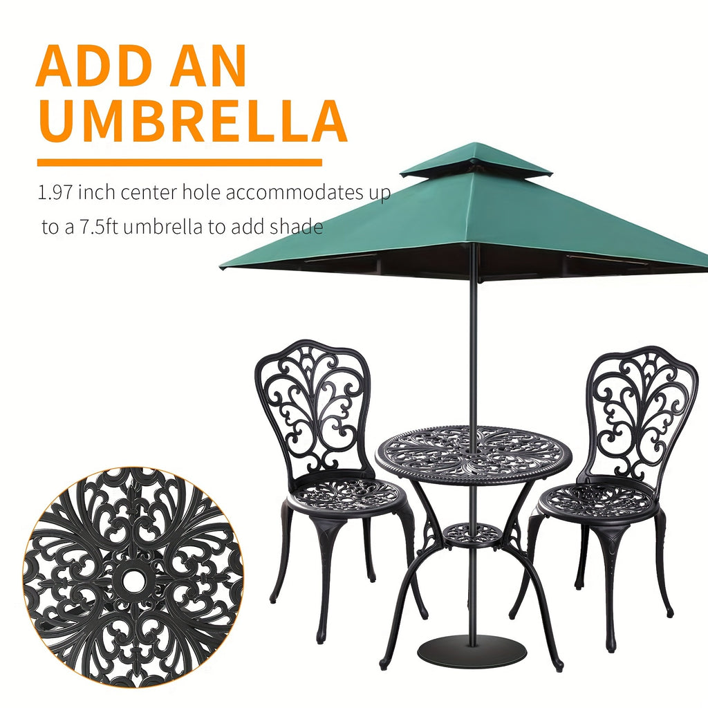 set 3pcs outdoor cast aluminum outdoor bistro