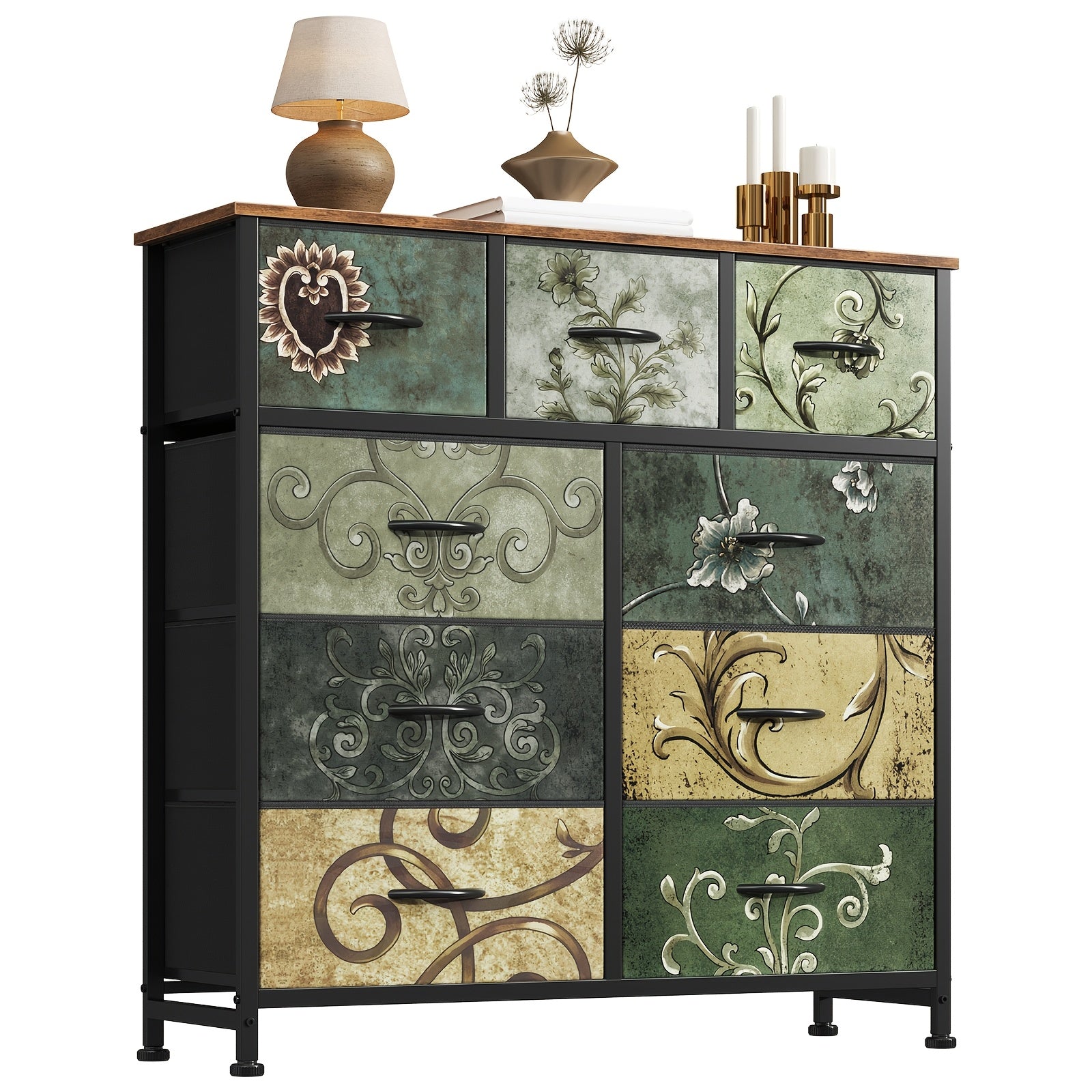 medieval style storage cabinet vintage floral texture sturdy