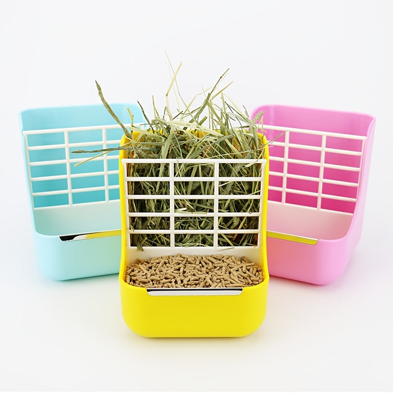 hay feeder small pet cage 2 in 1 plastic rabbit hay