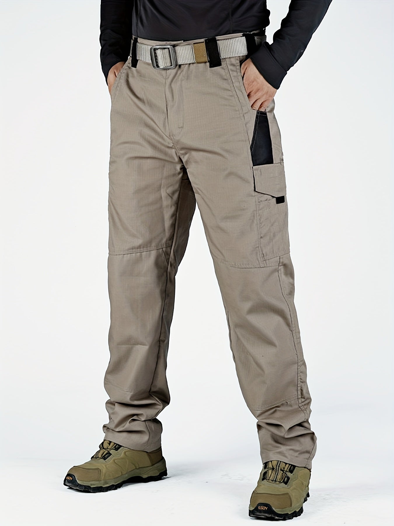 mens cargo pants multi functional pockets zipper closures
