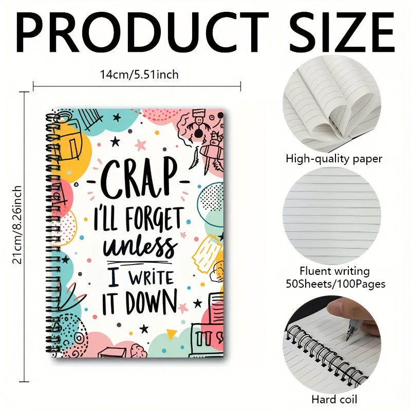 colorful spiral notebook       write vivid