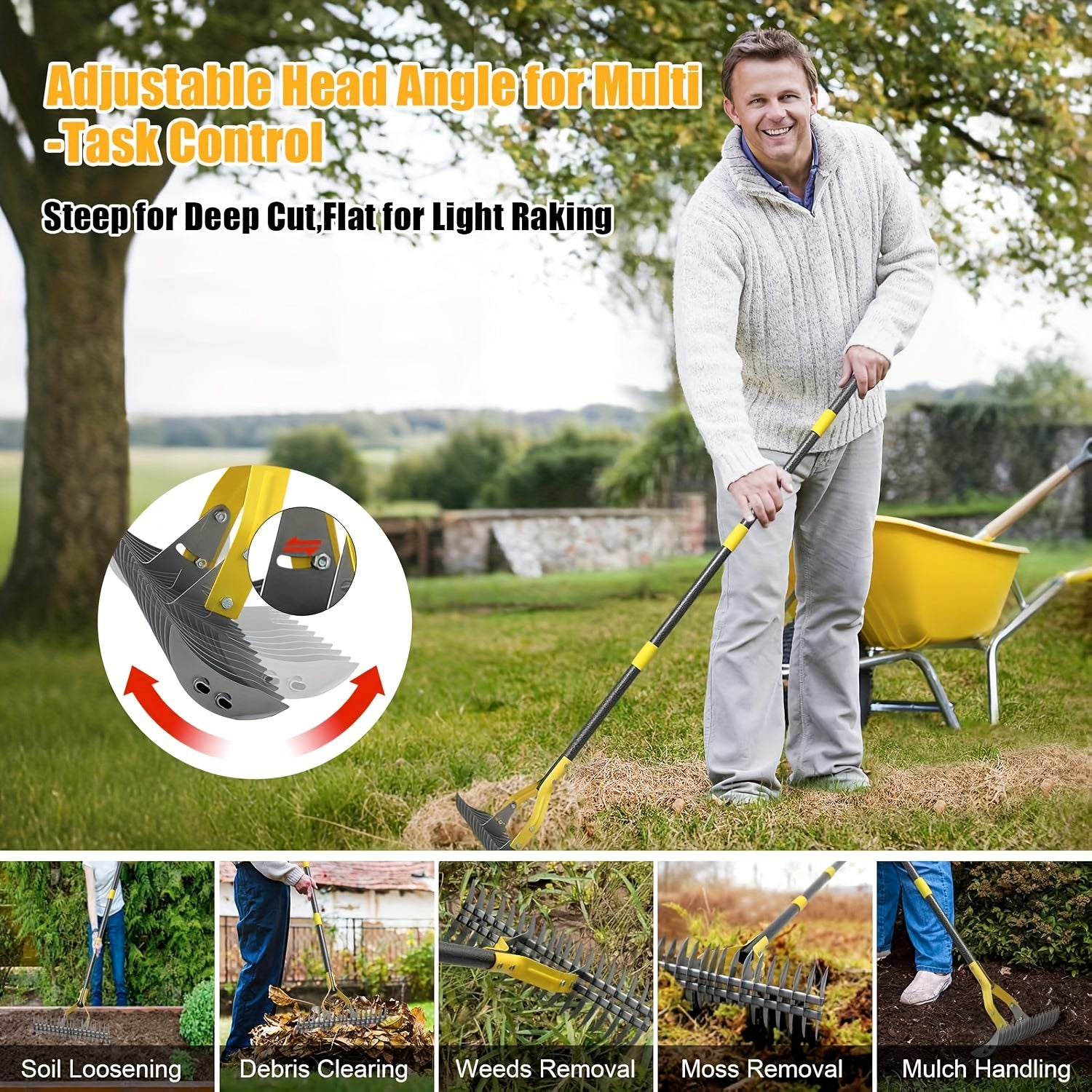 thatch rake lawn   15in thatching rake
