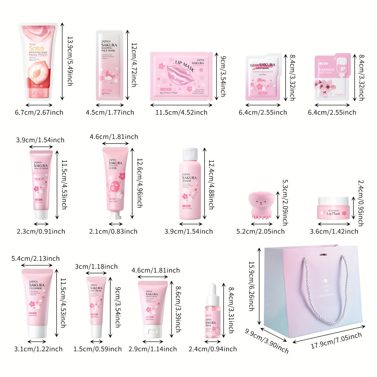 30pcs sakura light beige care set