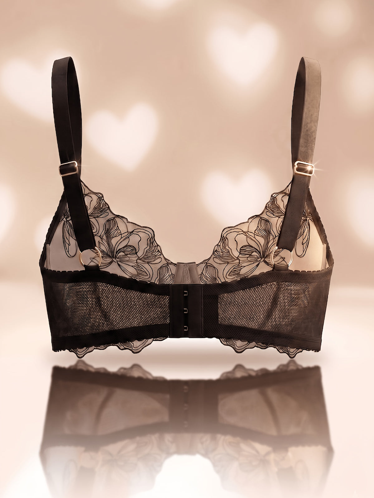 a plus size womens lace trimmed   push bra embroidery