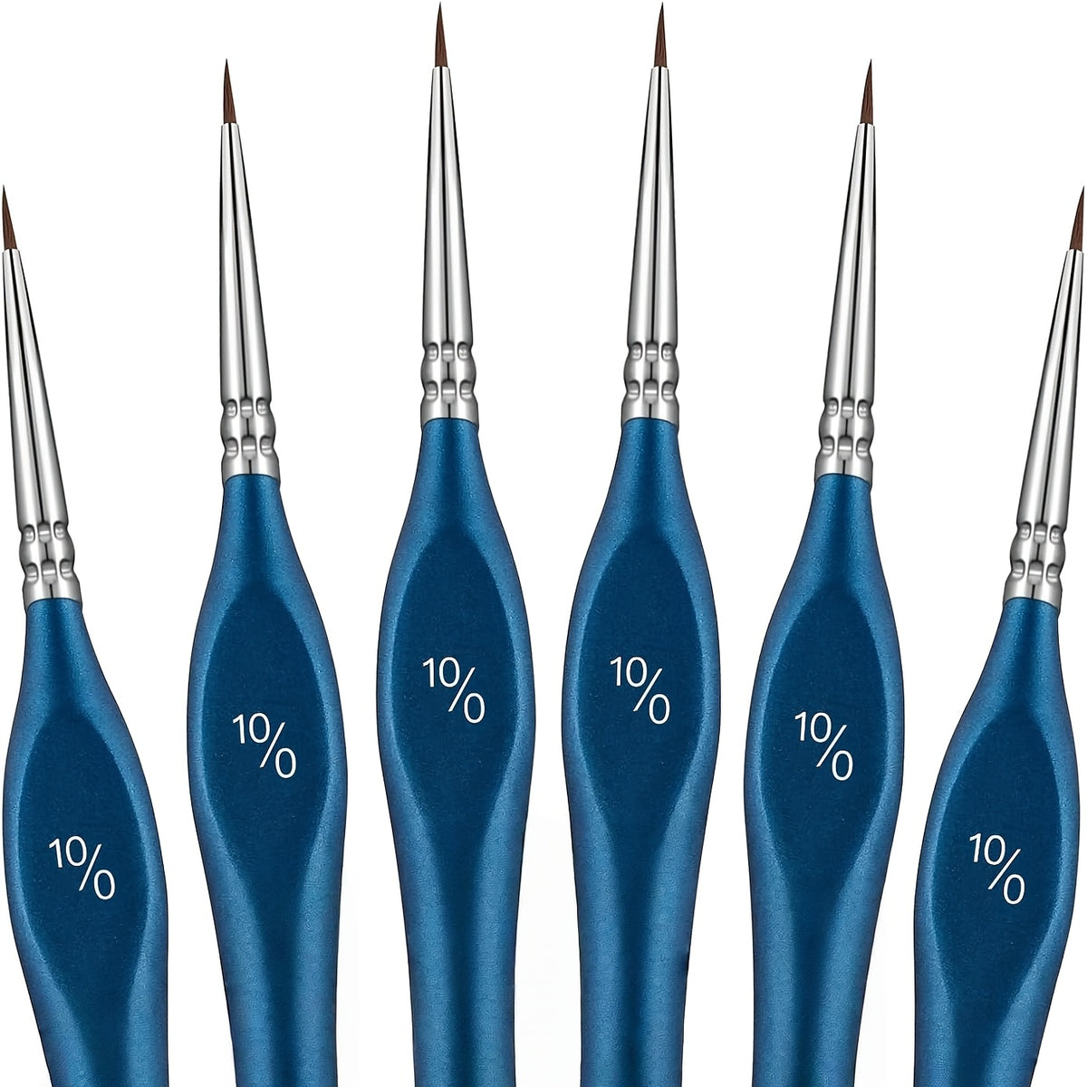 6pcs miniature paint brush set   5 0 3 0 tip triangular