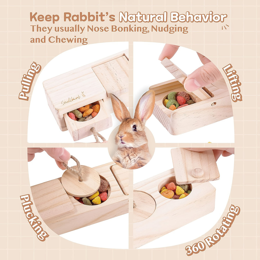 interactive wooden rabbit toys   n   treats