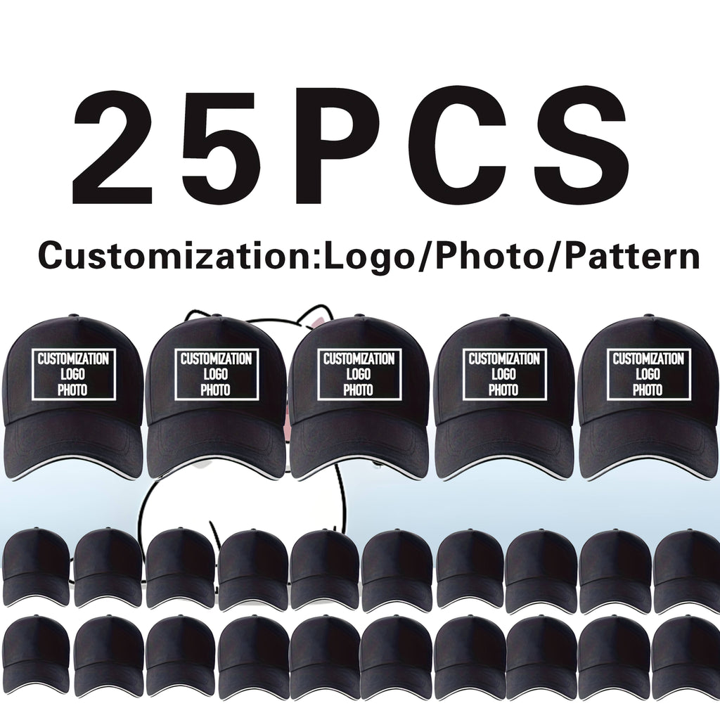 25pcs customizable     baseball caps adjustable