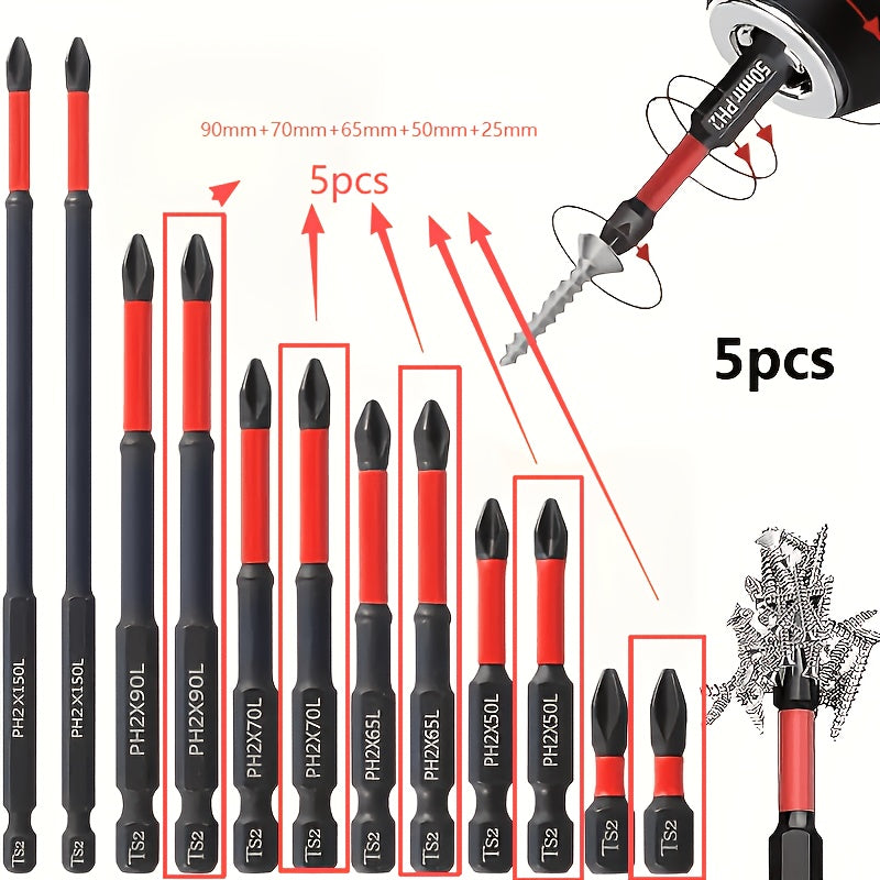 5pcs set magnetic anti slip drill bit set 5pcs suitable