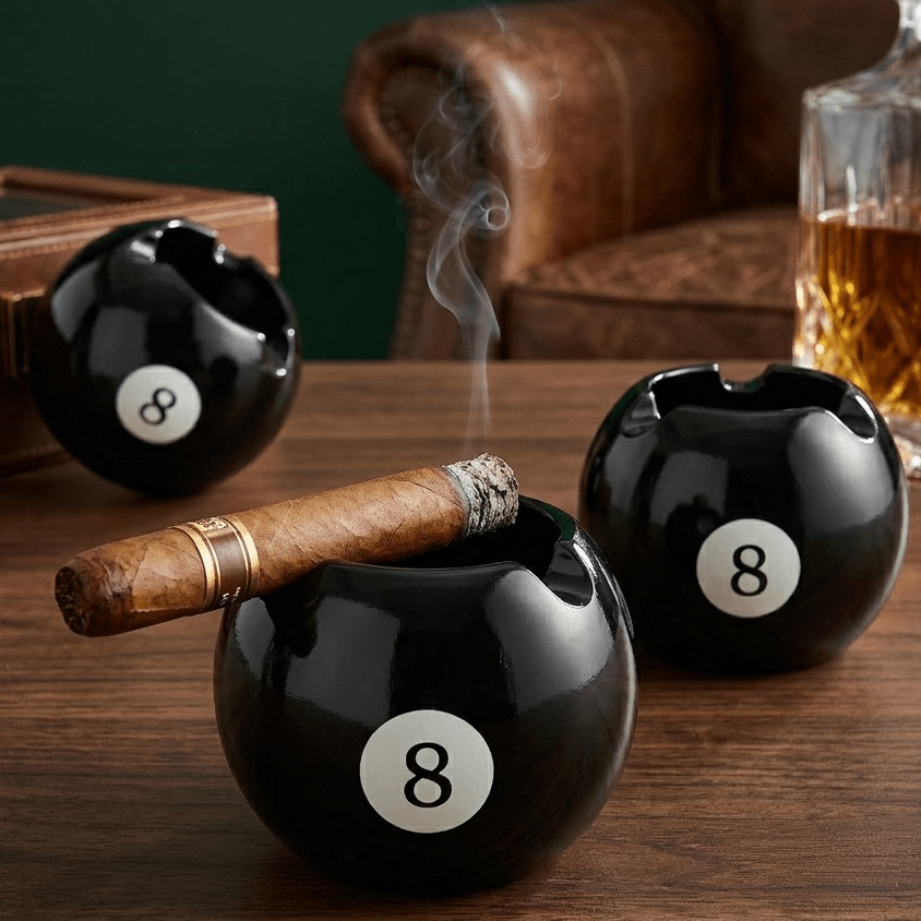 8 ball ashtray cool billiards   round