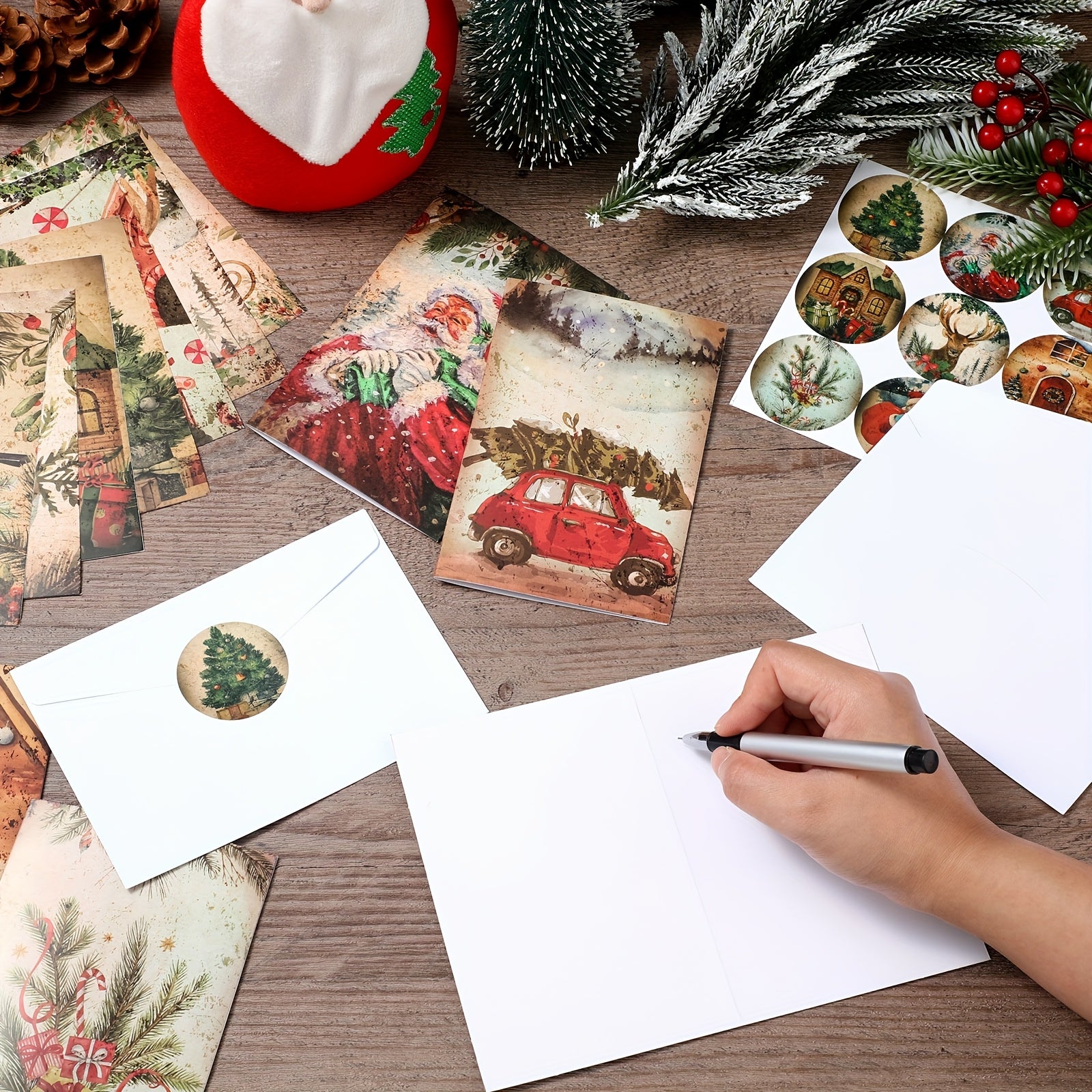 240 sets christmas cards envelopes stickers vintage happy