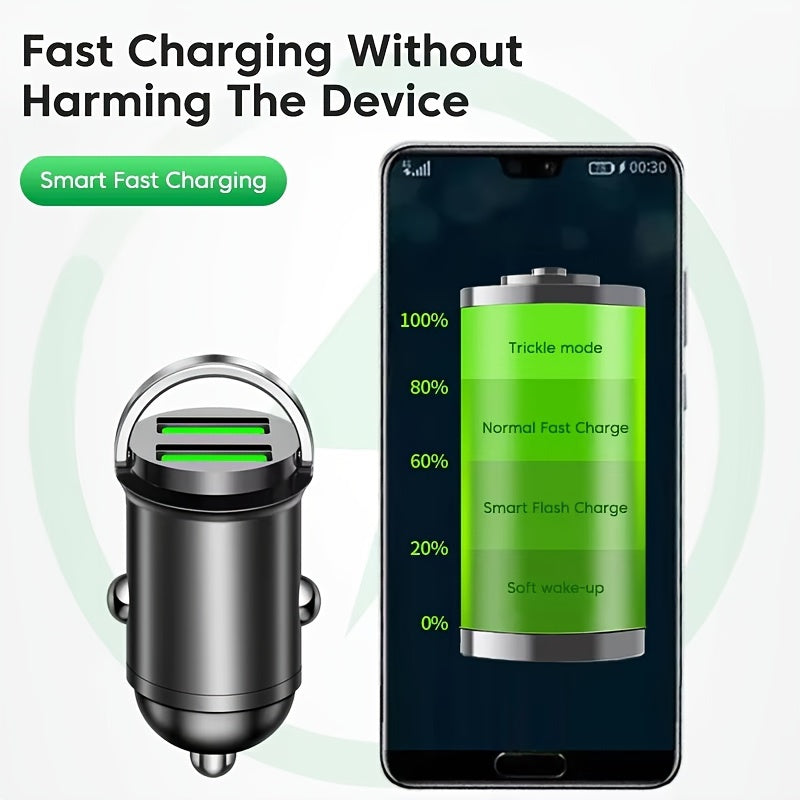 200w dual port mini usb car charger 5a rapid charging two
