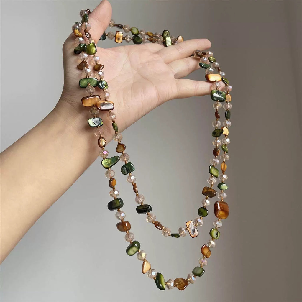 a creative bohemian style colorful resin multi layer long