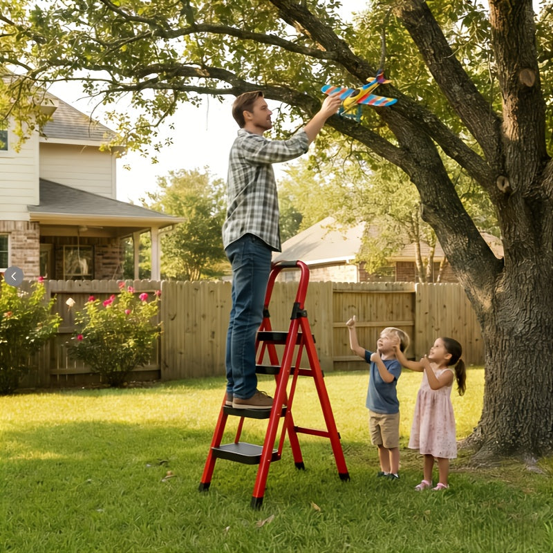 500lbs load bearing folding ladder heavy duty steel step