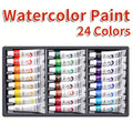 a set watercolor paints featuring 24 colors in 5ml tubes