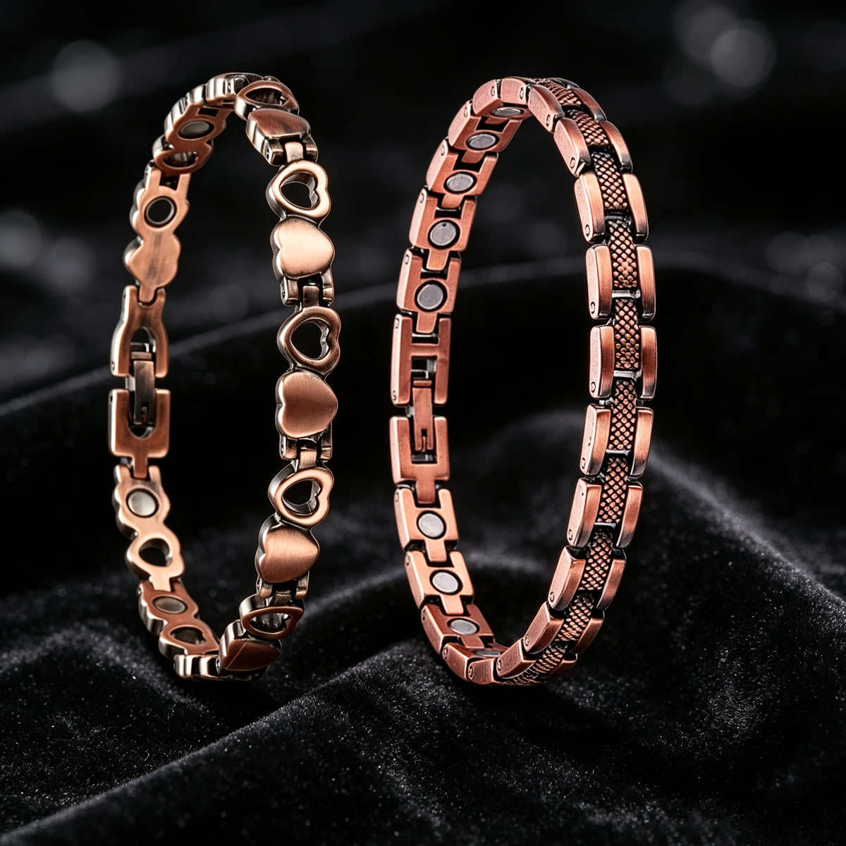2pcs set womens copper magnetic anklets   a free size