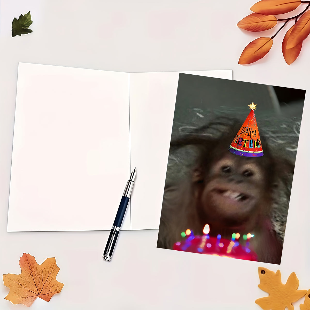 gorilla party hat funny novelty realistic birthday greeting
