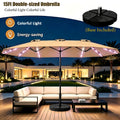 15ft double sided patio umbrella rgb solar colorful lights