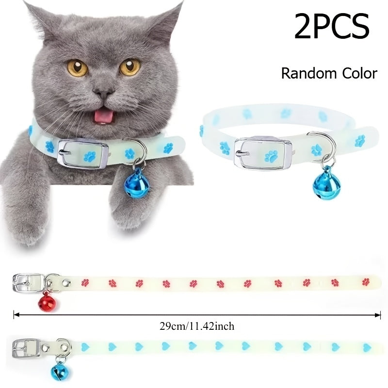 2pcs 1pc random color   collar bell luminous night