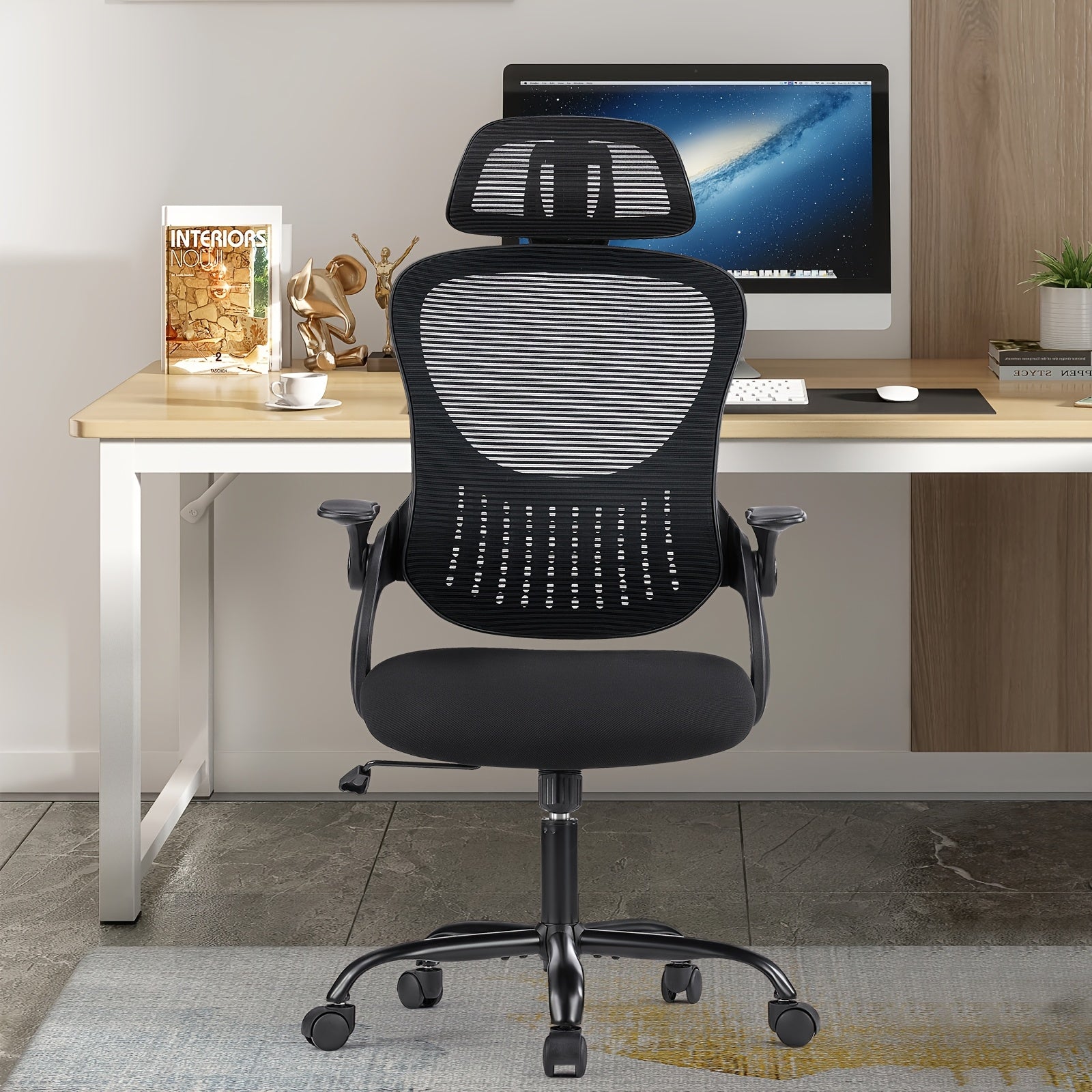home office desk chair ergonomic high back mesh rolling work