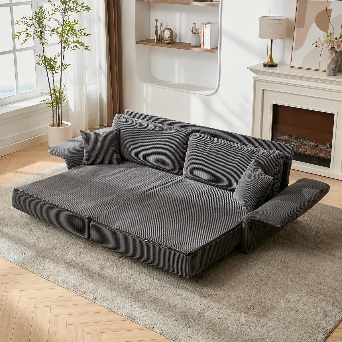 sleeper sofa bed set 2 in 1 convertible 2 seater corduroy