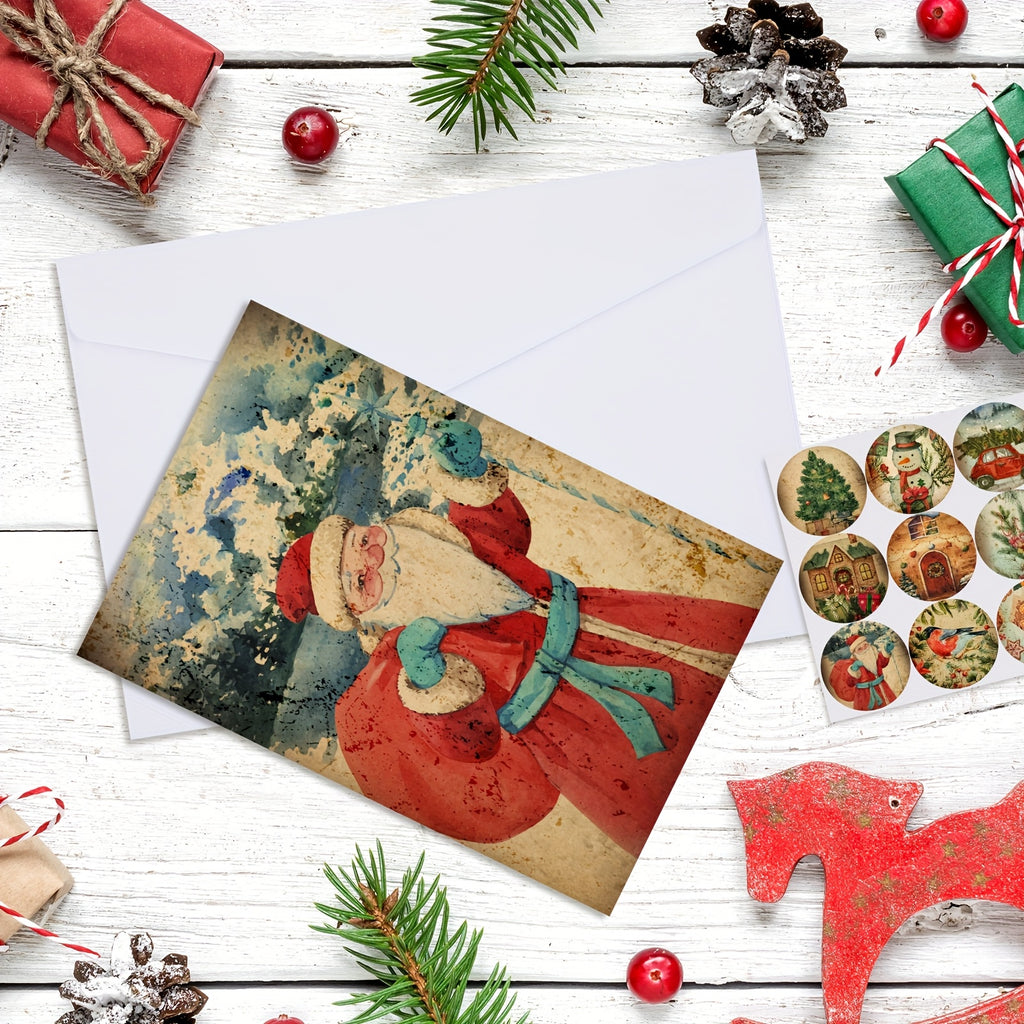 240 sets christmas cards envelopes stickers vintage happy