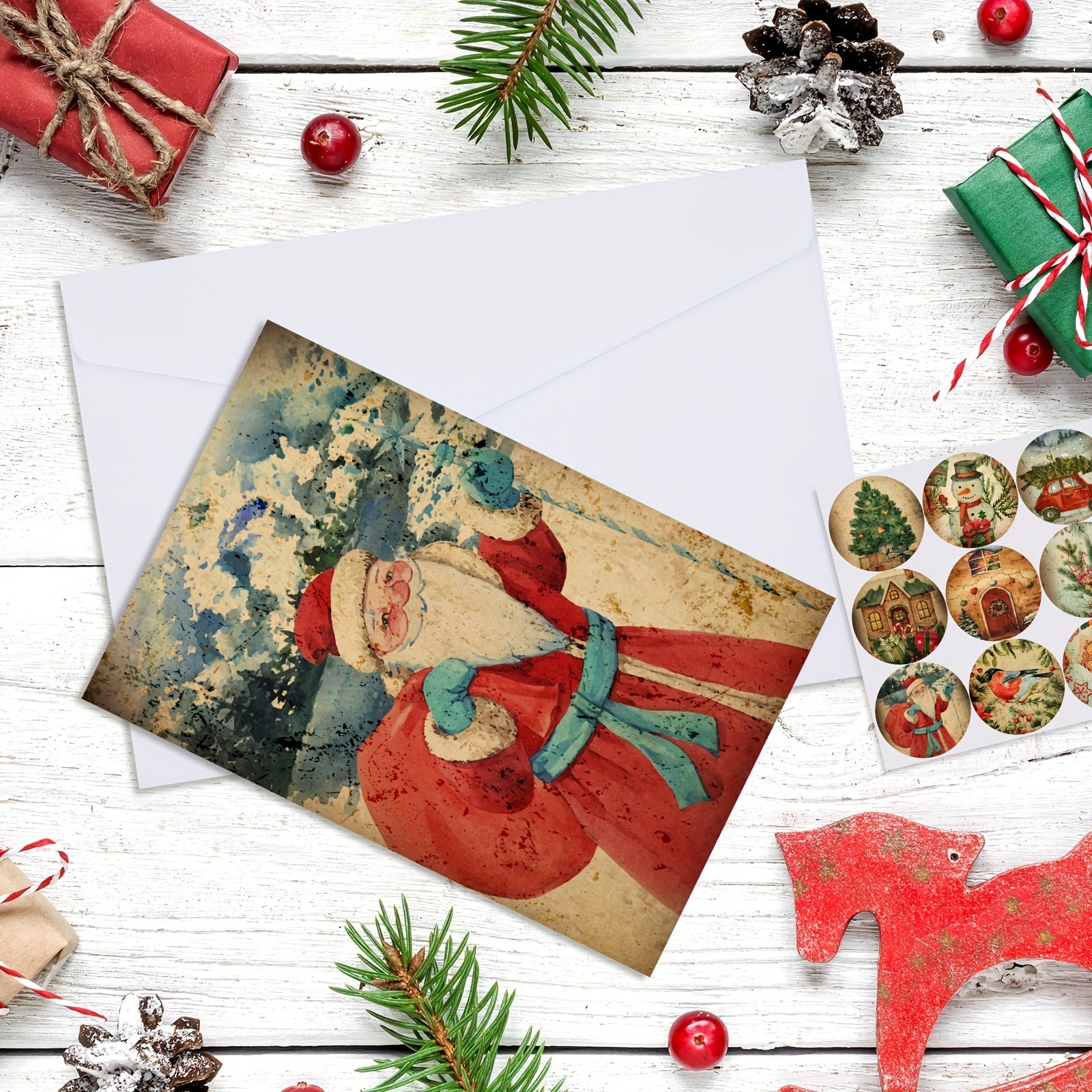 240 sets christmas cards envelopes stickers vintage happy