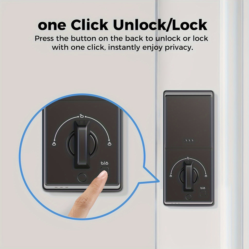 keyless smart door lock fingerprint handle   door