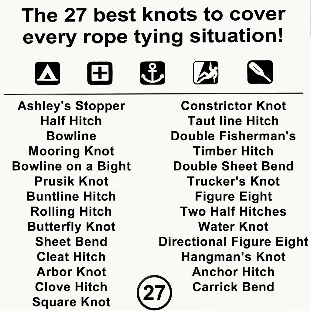 outdoor knots reference guide   27 essential knots