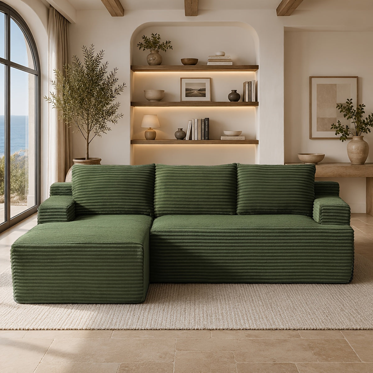 l shaped cloud sofa 3 seater corduroy sectional couch