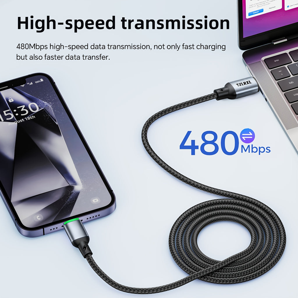 type c 100w nylon braided super fast charging data cable