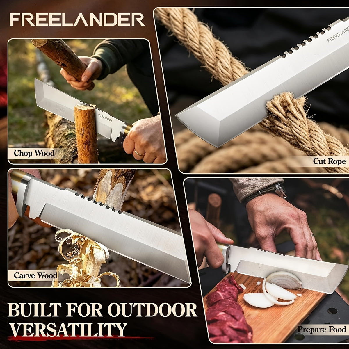 heavy duty full tang   machete cutting trees
