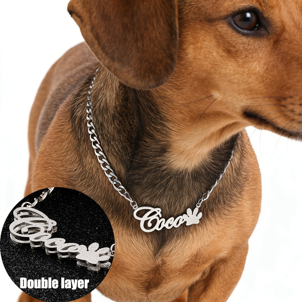 custom name necklace   thick chain suitable dogs