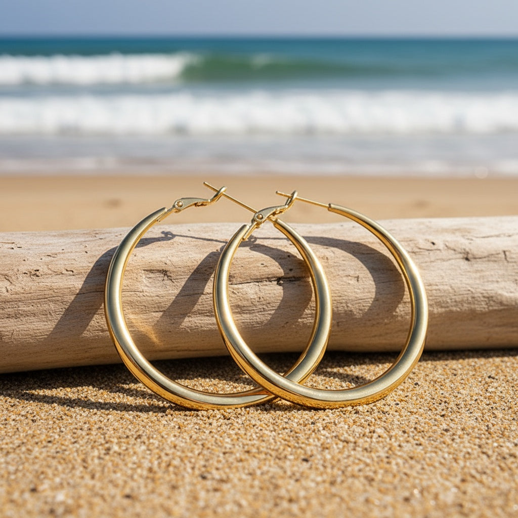 2pcs elegant   large hoop earrings women