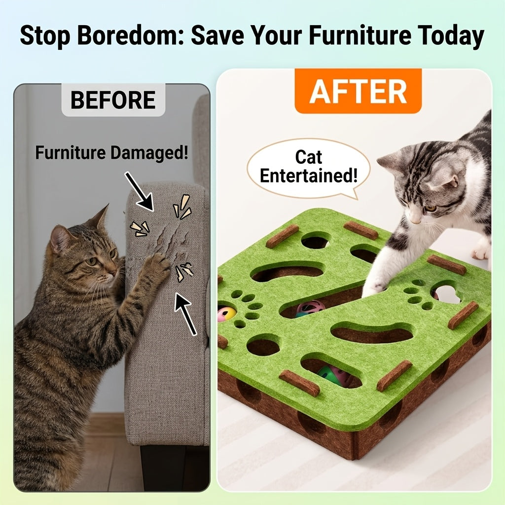 multifunctional felt cat treasure hunt brain toy box tool
