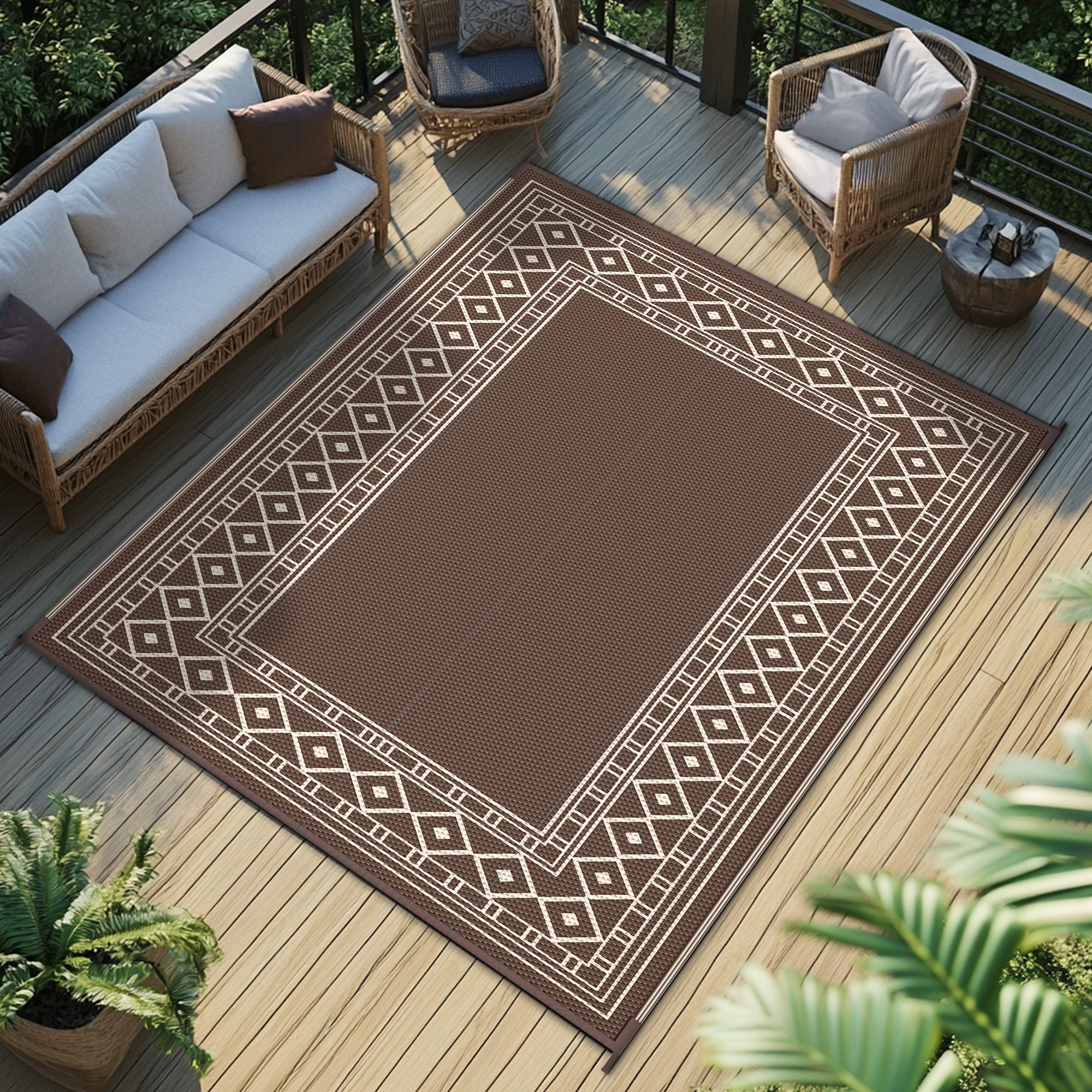 outdoor mat reversible plastic straw camping mat patio deck